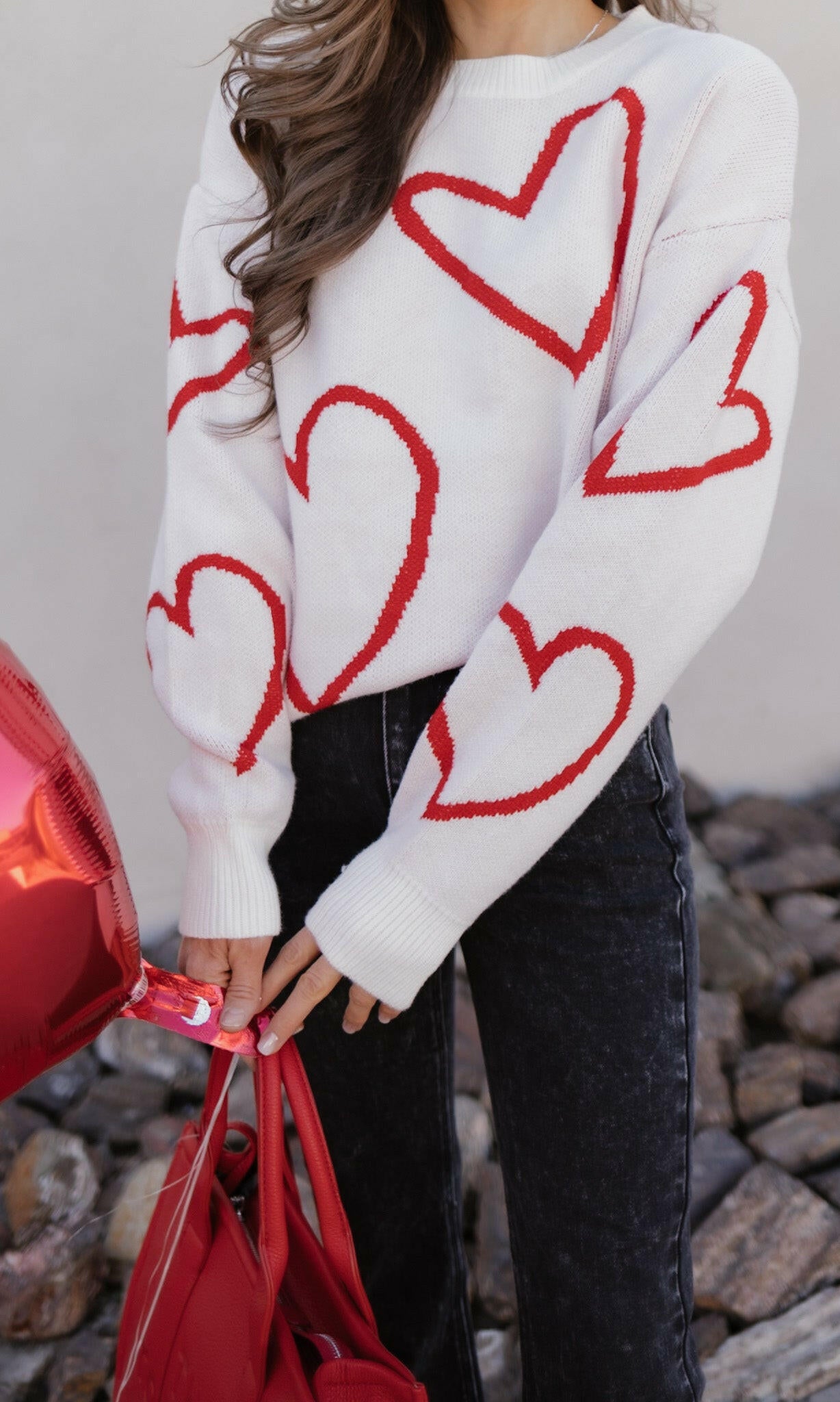Luxe Love Viscose Heart Sweater-Sweaters-Krush Kandy, Women's Online Fashion Boutique Located in Phoenix, Arizona (Scottsdale Area)