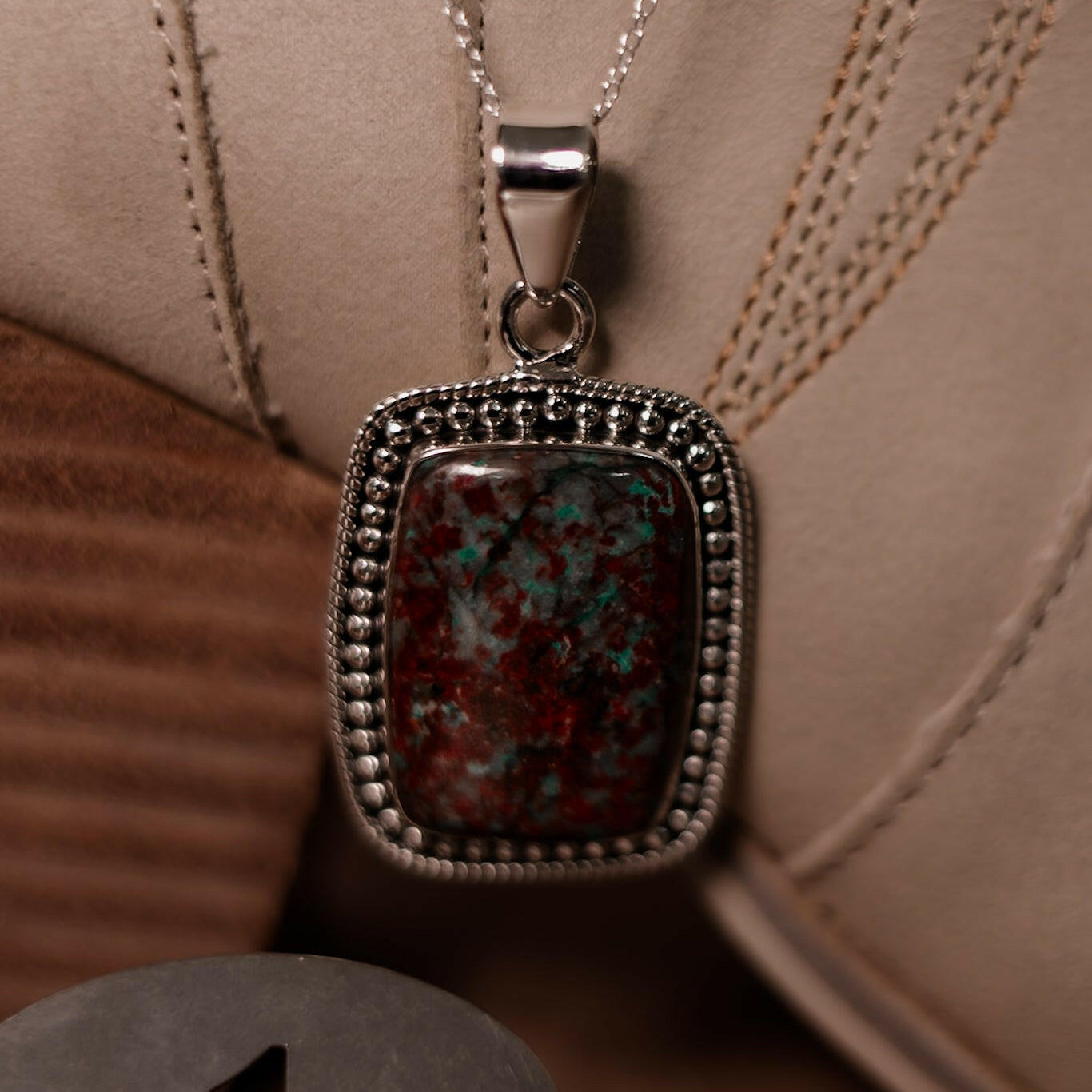 Blood Stone Slab Pendants-Chain Necklaces-Krush Kandy, Women's Online Fashion Boutique Located in Phoenix, Arizona (Scottsdale Area)