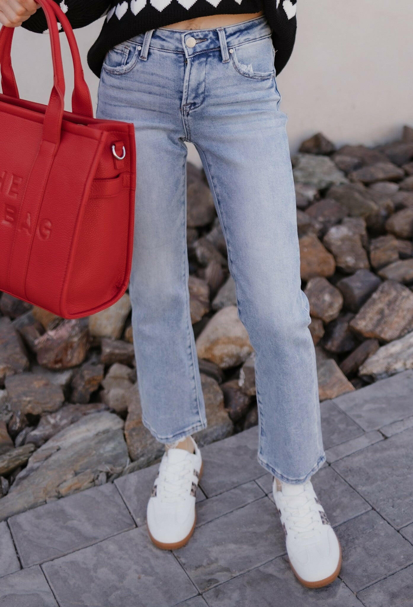 Vintage Charm Low Rise Straight-Leg Denim PLUS/REG-Jeans-Krush Kandy, Women's Online Fashion Boutique Located in Phoenix, Arizona (Scottsdale Area)