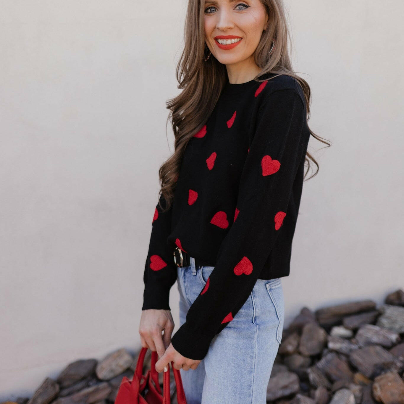 Sweet Sentiments Heart Knit Sweater-Sweaters-Krush Kandy, Women's Online Fashion Boutique Located in Phoenix, Arizona (Scottsdale Area)