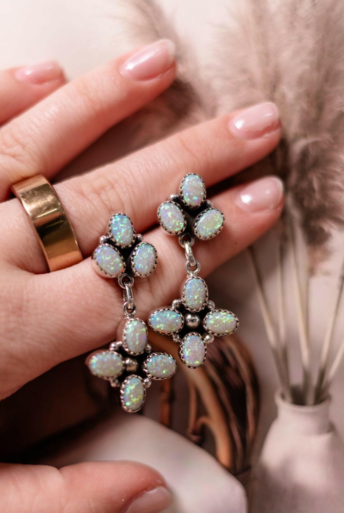 Stone Drop Cluster Earrings-Stud Earrings-Krush Kandy, Women's Online Fashion Boutique Located in Phoenix, Arizona (Scottsdale Area)