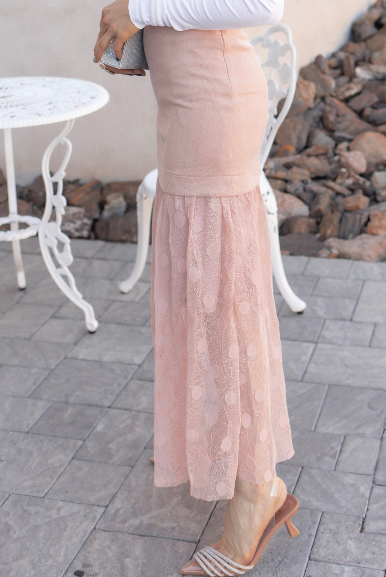 Lace Contrast Maxi Skirt-Skirts-Krush Kandy, Women's Online Fashion Boutique Located in Phoenix, Arizona (Scottsdale Area)