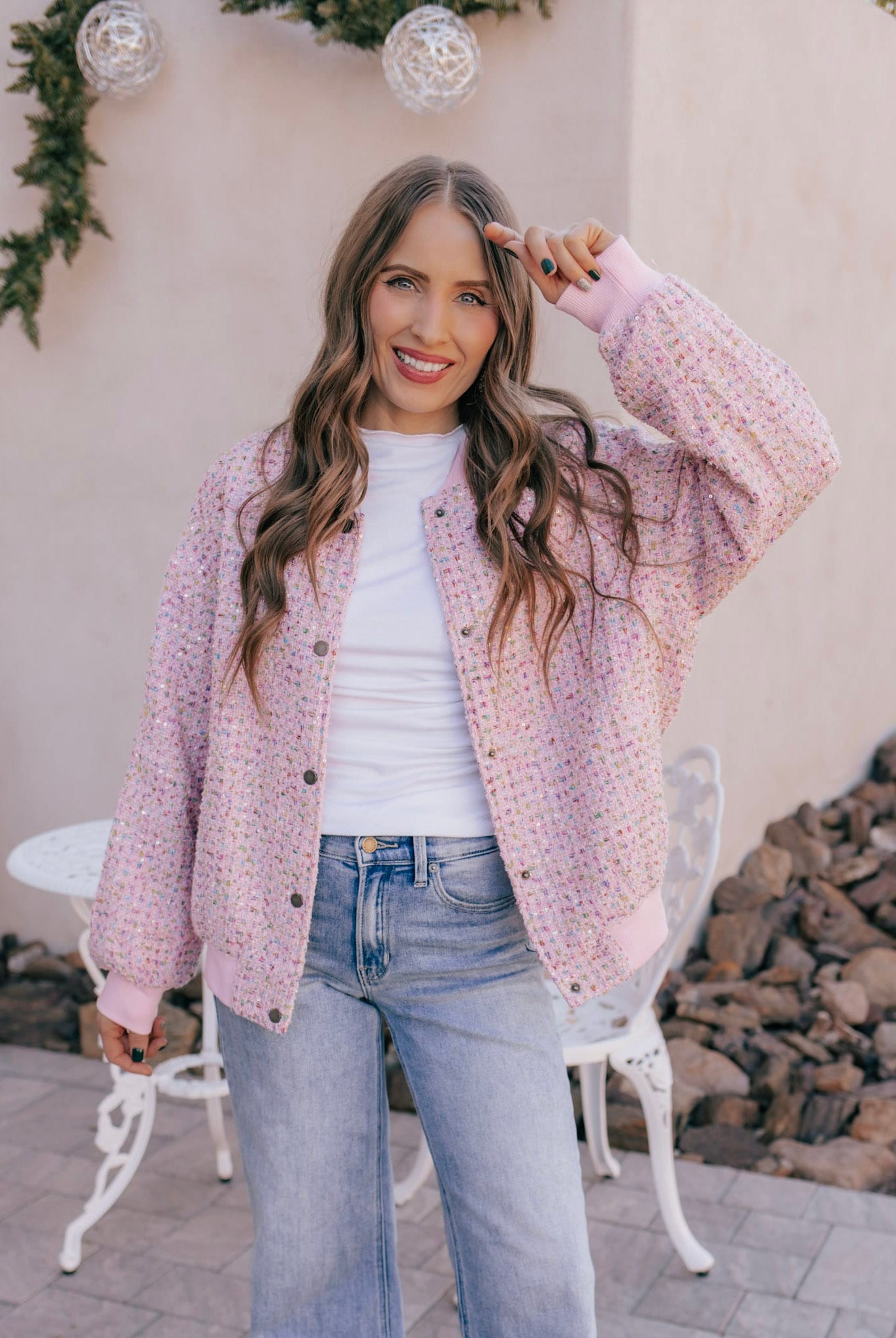 Sparkled Bomber Jacket-Jacket-Krush Kandy, Women's Online Fashion Boutique Located in Phoenix, Arizona (Scottsdale Area)