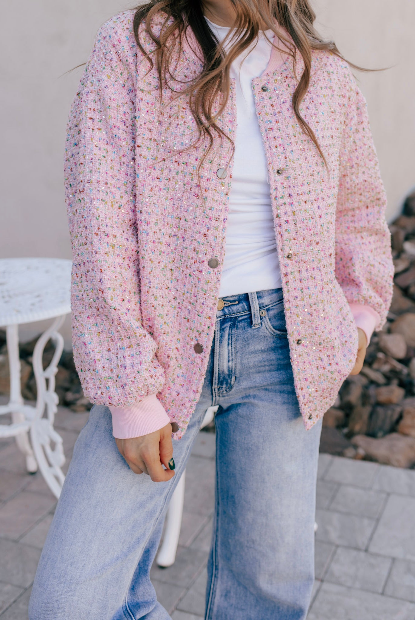 Sparkled Bomber Jacket-Jacket-Krush Kandy, Women's Online Fashion Boutique Located in Phoenix, Arizona (Scottsdale Area)