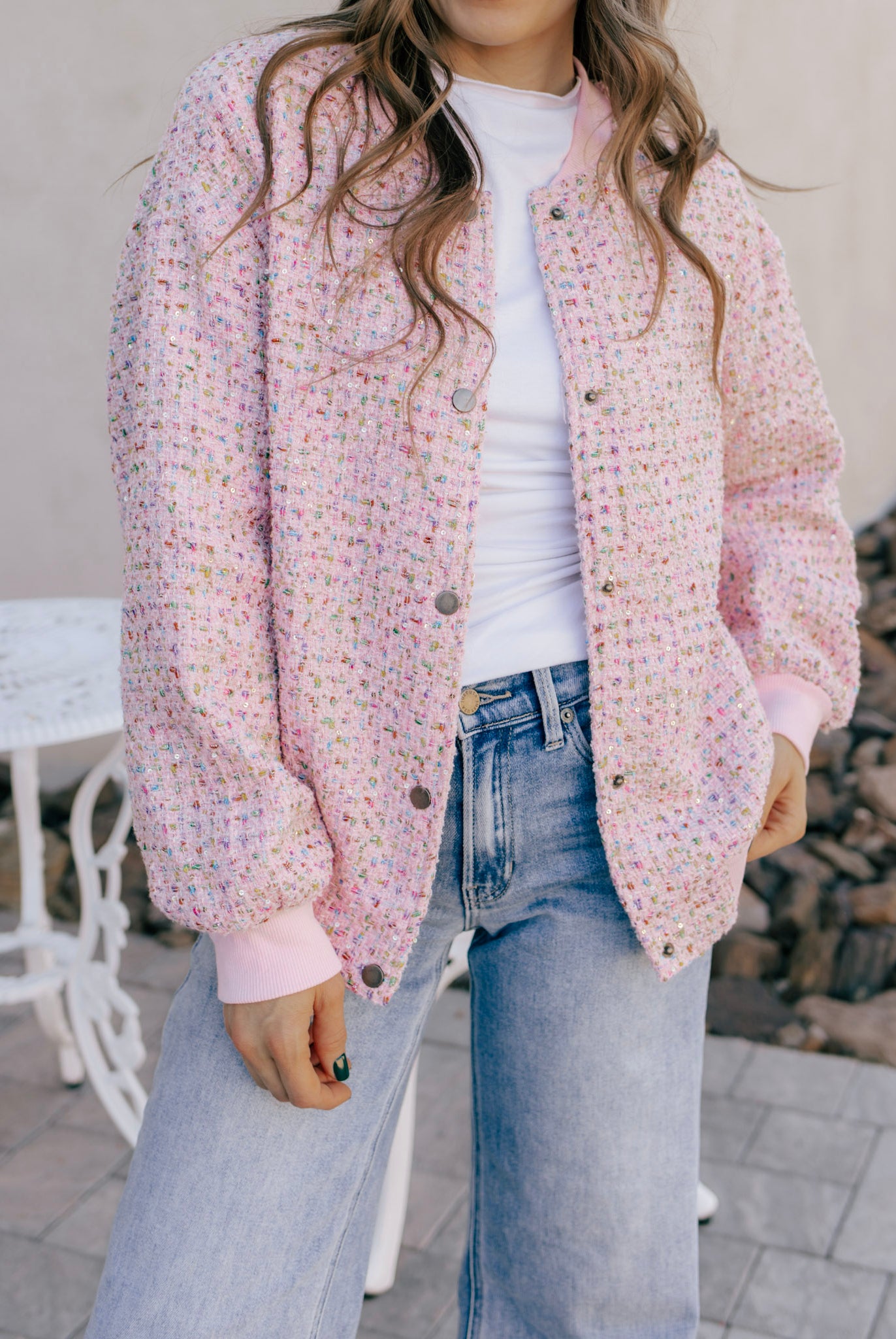 Sparkled Bomber Jacket-Jacket-Krush Kandy, Women's Online Fashion Boutique Located in Phoenix, Arizona (Scottsdale Area)