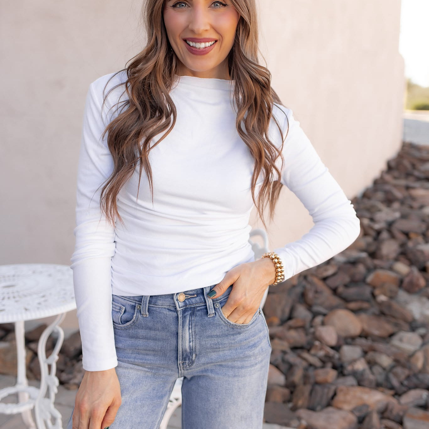 Set The Vibe Long Sleeve Ruched Top