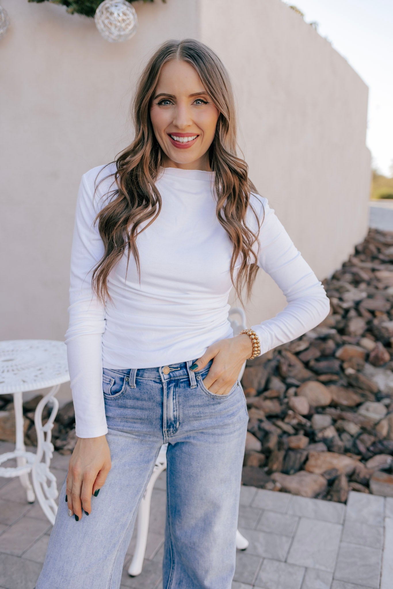 Set The Vibe Long Sleeve Ruched Top-Tops-Krush Kandy, Women's Online Fashion Boutique Located in Phoenix, Arizona (Scottsdale Area)