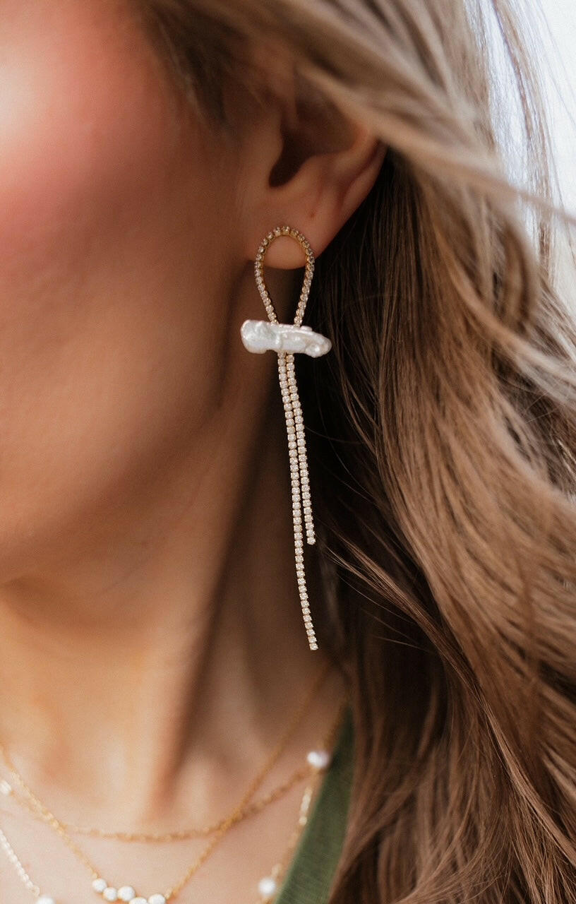 Tassel Vintage Pearl Drop Earring-Earrings-Krush Kandy, Women's Online Fashion Boutique Located in Phoenix, Arizona (Scottsdale Area)