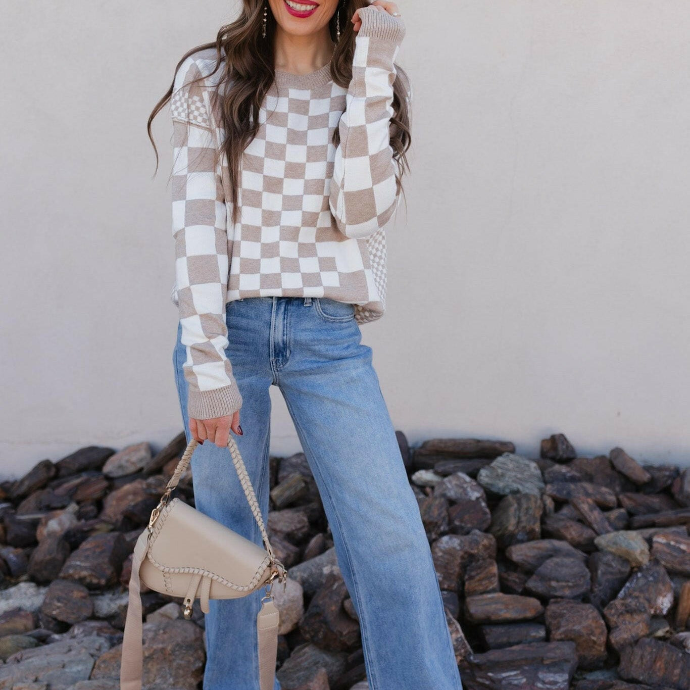 Check Me Out Checked Sweater-Sweaters-Krush Kandy, Women's Online Fashion Boutique Located in Phoenix, Arizona (Scottsdale Area)
