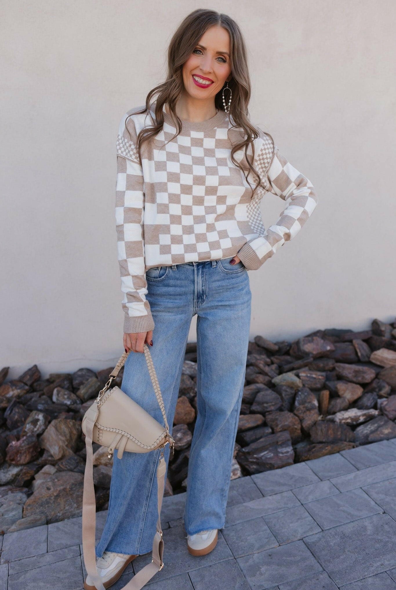 Check Me Out Checked Sweater-Sweaters-Krush Kandy, Women's Online Fashion Boutique Located in Phoenix, Arizona (Scottsdale Area)