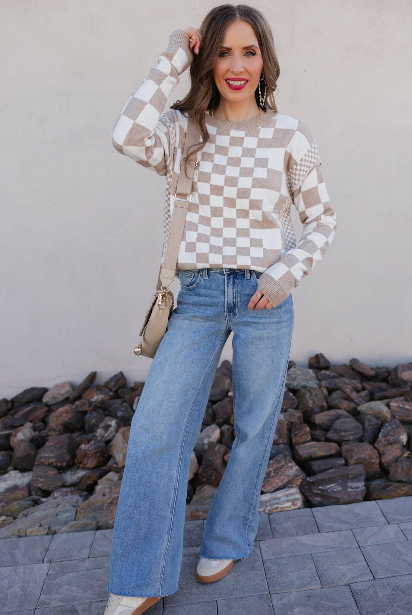 Check Me Out Checked Sweater-Sweaters-Krush Kandy, Women's Online Fashion Boutique Located in Phoenix, Arizona (Scottsdale Area)