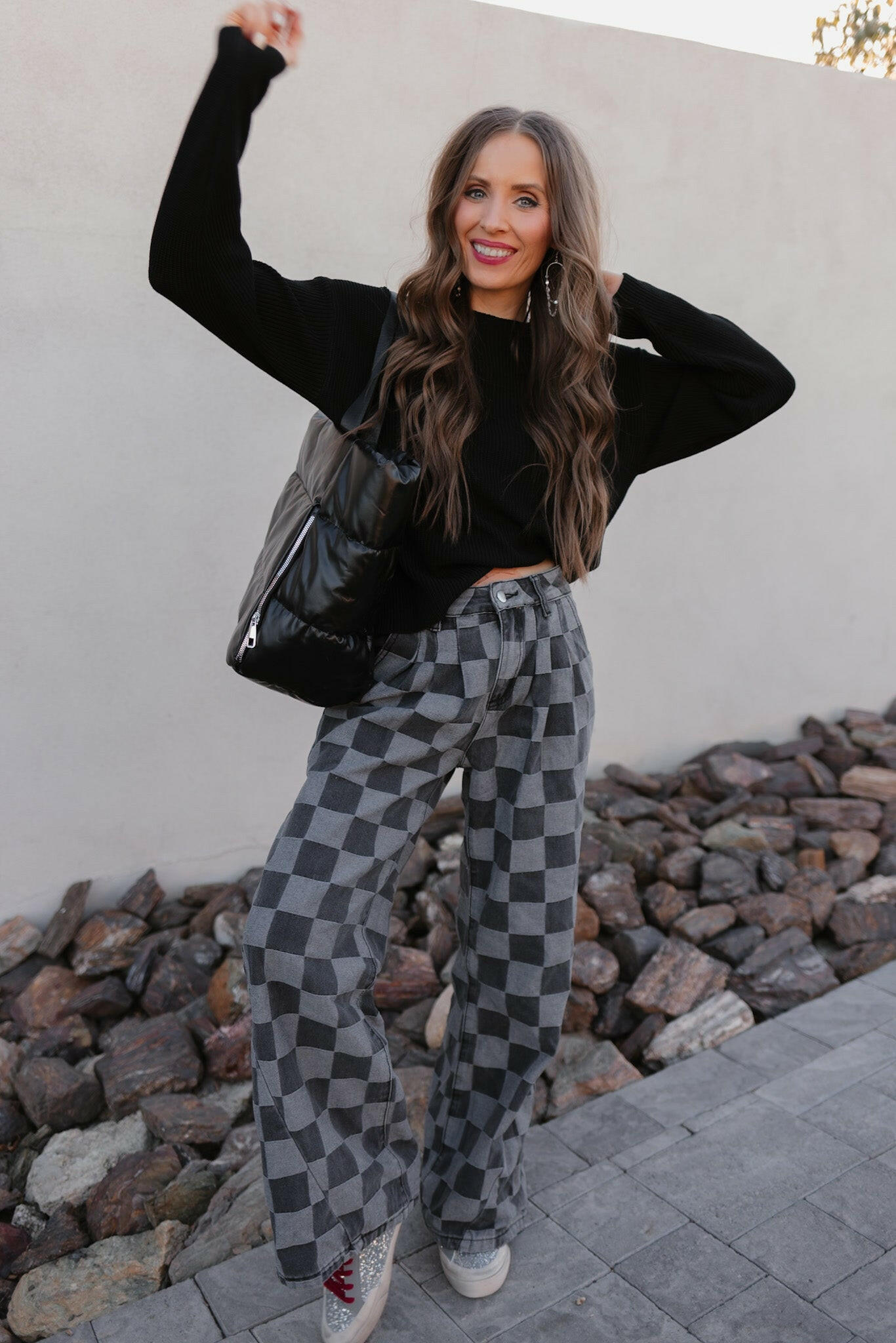 Hot to Go Checked Denim Jeans-Jeans-Krush Kandy, Women's Online Fashion Boutique Located in Phoenix, Arizona (Scottsdale Area)