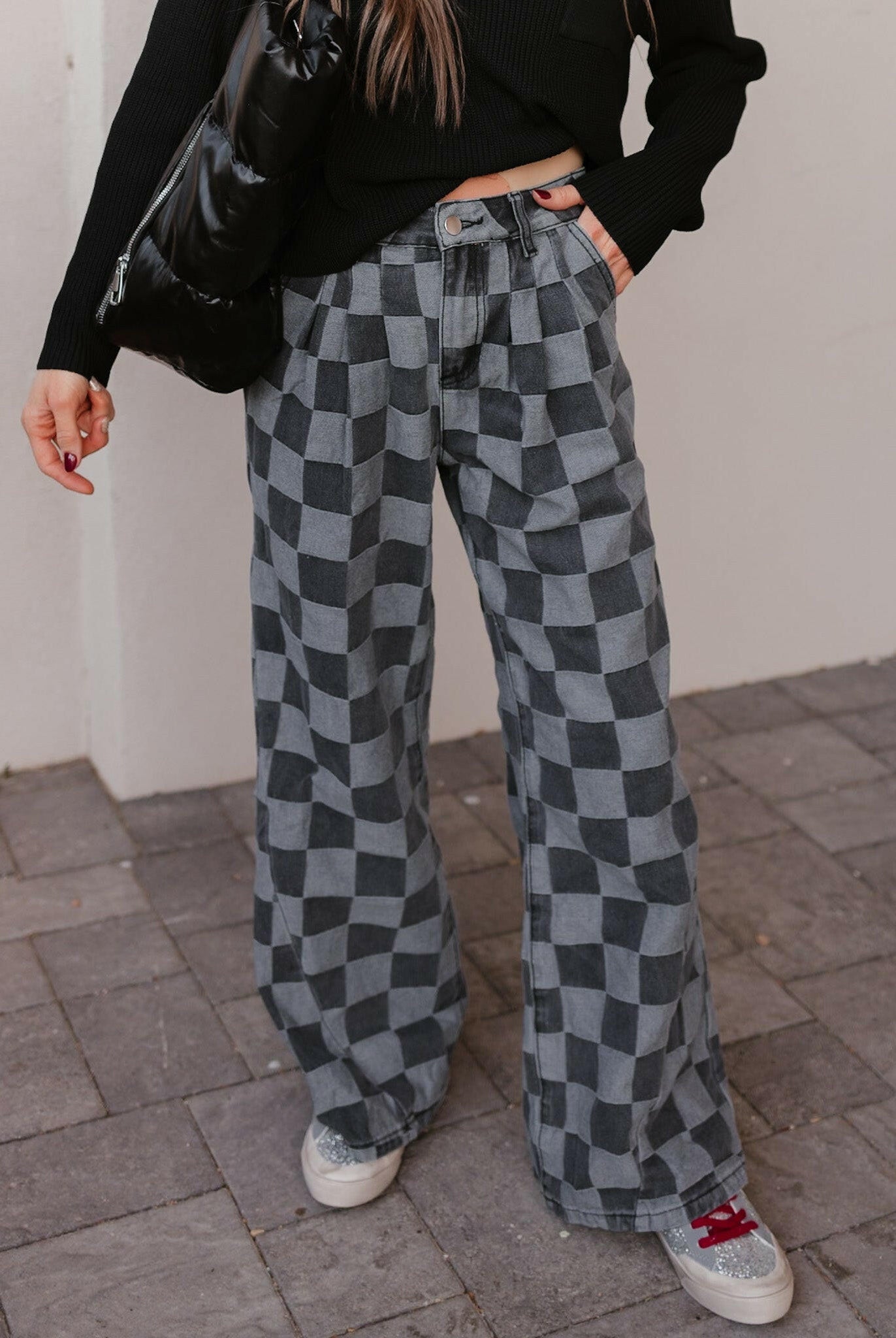 Hot to Go Checked Denim Jeans-Jeans-Krush Kandy, Women's Online Fashion Boutique Located in Phoenix, Arizona (Scottsdale Area)