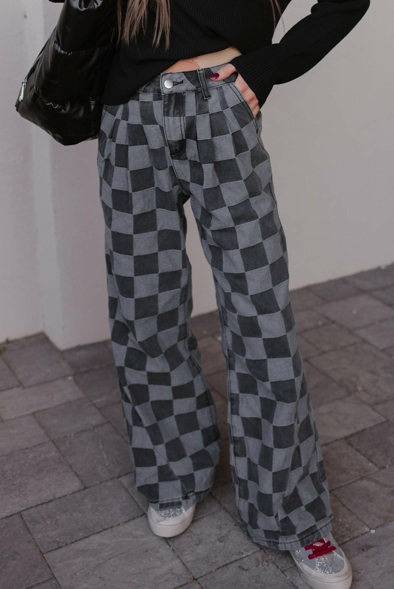 Hot to Go Checked Denim Jeans-Jeans-Krush Kandy, Women's Online Fashion Boutique Located in Phoenix, Arizona (Scottsdale Area)