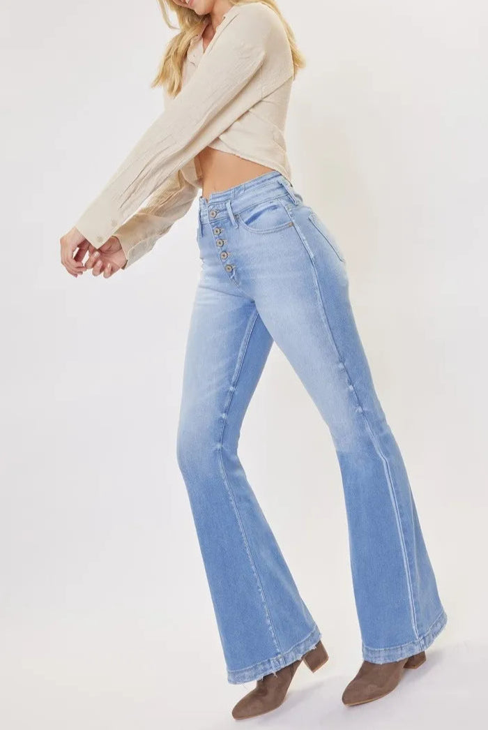 Kancan Curvy High Rise Flare Jeans-Denim-Krush Kandy, Women's Online Fashion Boutique Located in Phoenix, Arizona (Scottsdale Area)