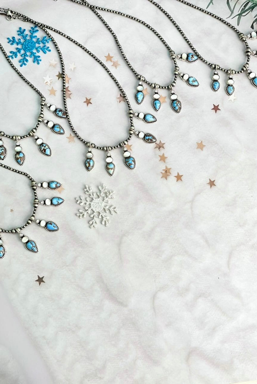 Winter Frost Golden Hills Lights Beads Necklace-Necklaces-Krush Kandy, Women's Online Fashion Boutique Located in Phoenix, Arizona (Scottsdale Area)