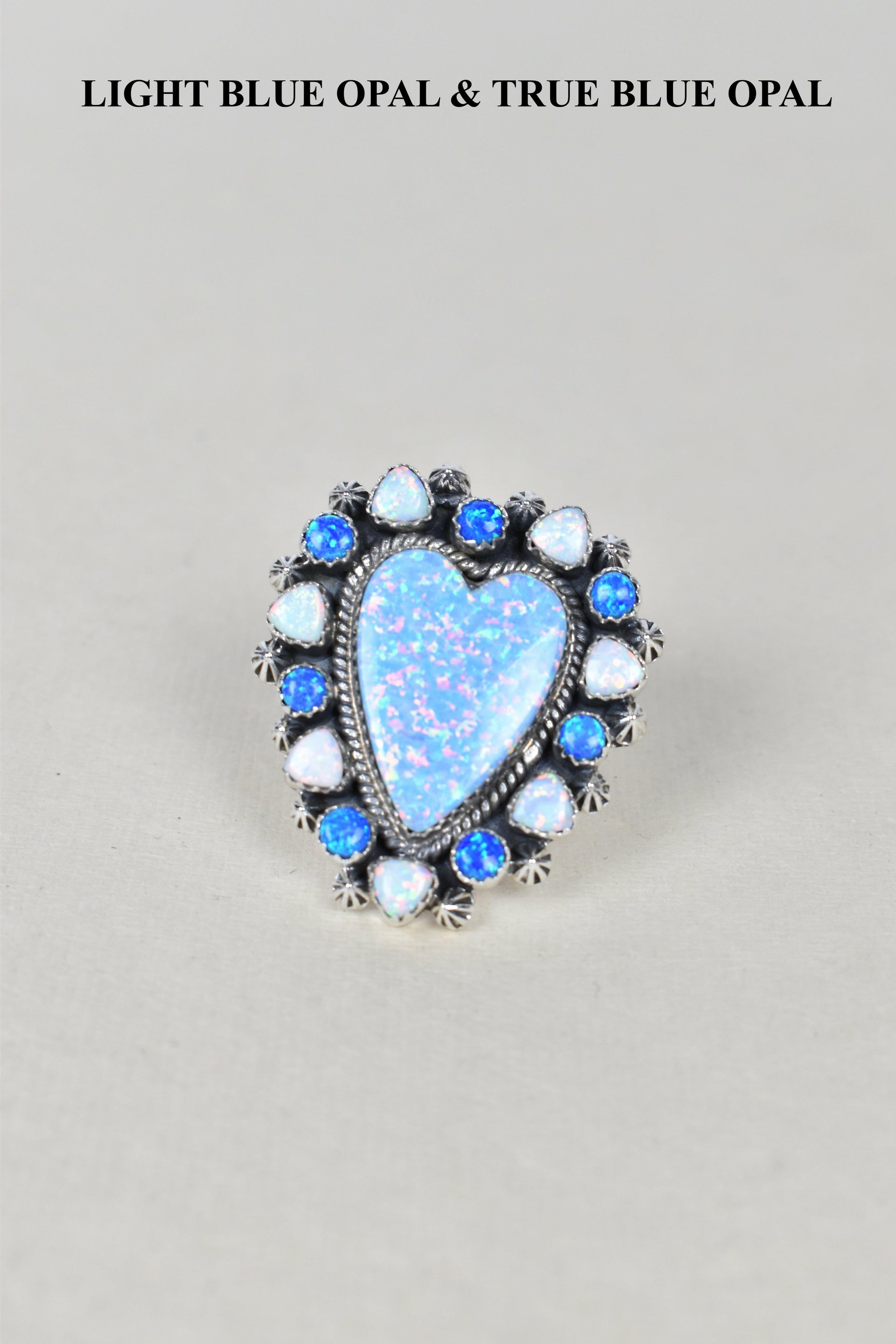 Heart Cluster Sterling Silver & Opal Rings-Cluster Rings-Krush Kandy, Women's Online Fashion Boutique Located in Phoenix, Arizona (Scottsdale Area)