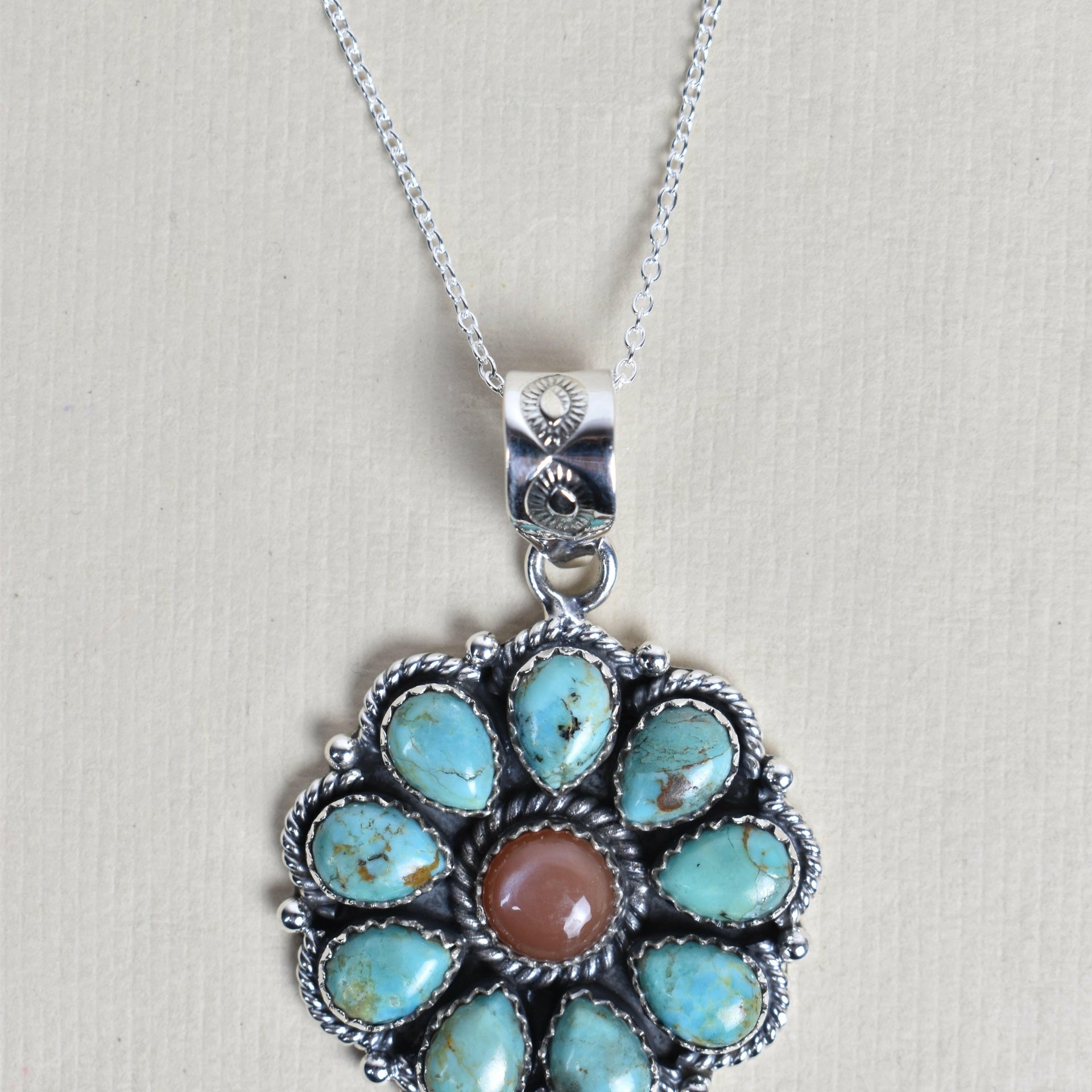 Daisy Days Sterling Silver & Stone Cluster Necklaces-Pendant Necklaces-Krush Kandy, Women's Online Fashion Boutique Located in Phoenix, Arizona (Scottsdale Area)