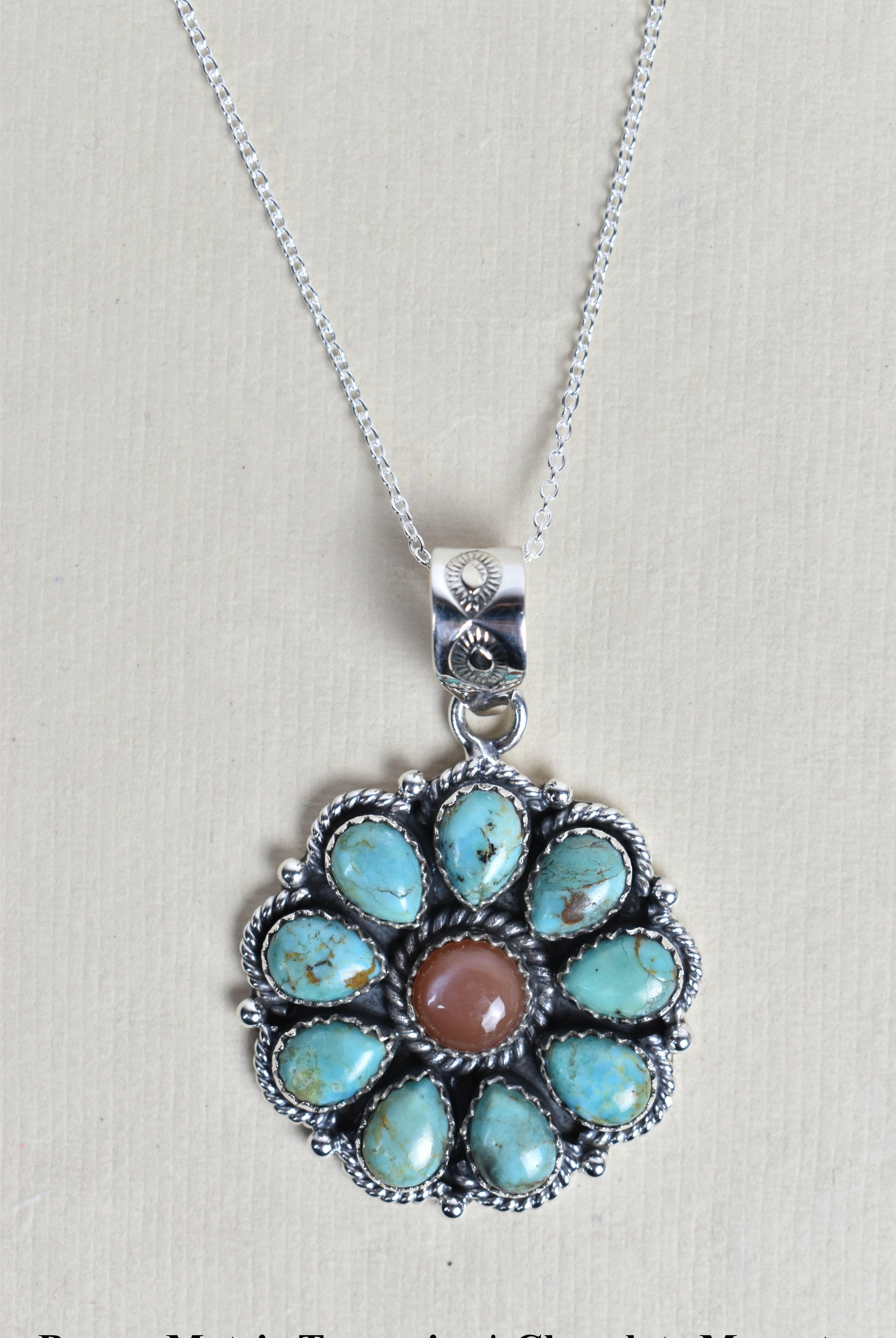 Daisy Days Sterling Silver & Stone Cluster Necklaces-Pendant Necklaces-Krush Kandy, Women's Online Fashion Boutique Located in Phoenix, Arizona (Scottsdale Area)