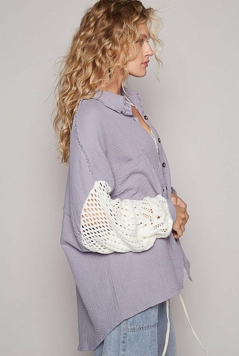 POL Take a Picture Button Down-Long Sleeve Tops-Krush Kandy, Women's Online Fashion Boutique Located in Phoenix, Arizona (Scottsdale Area)