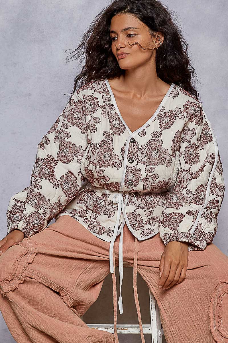 POL Floral Quilted Cotton Jacket-Jacket-Krush Kandy, Women's Online Fashion Boutique Located in Phoenix, Arizona (Scottsdale Area)