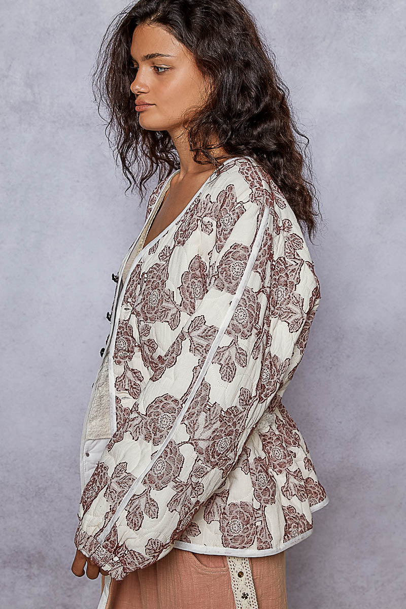 POL Floral Quilted Cotton Jacket-Jacket-Krush Kandy, Women's Online Fashion Boutique Located in Phoenix, Arizona (Scottsdale Area)