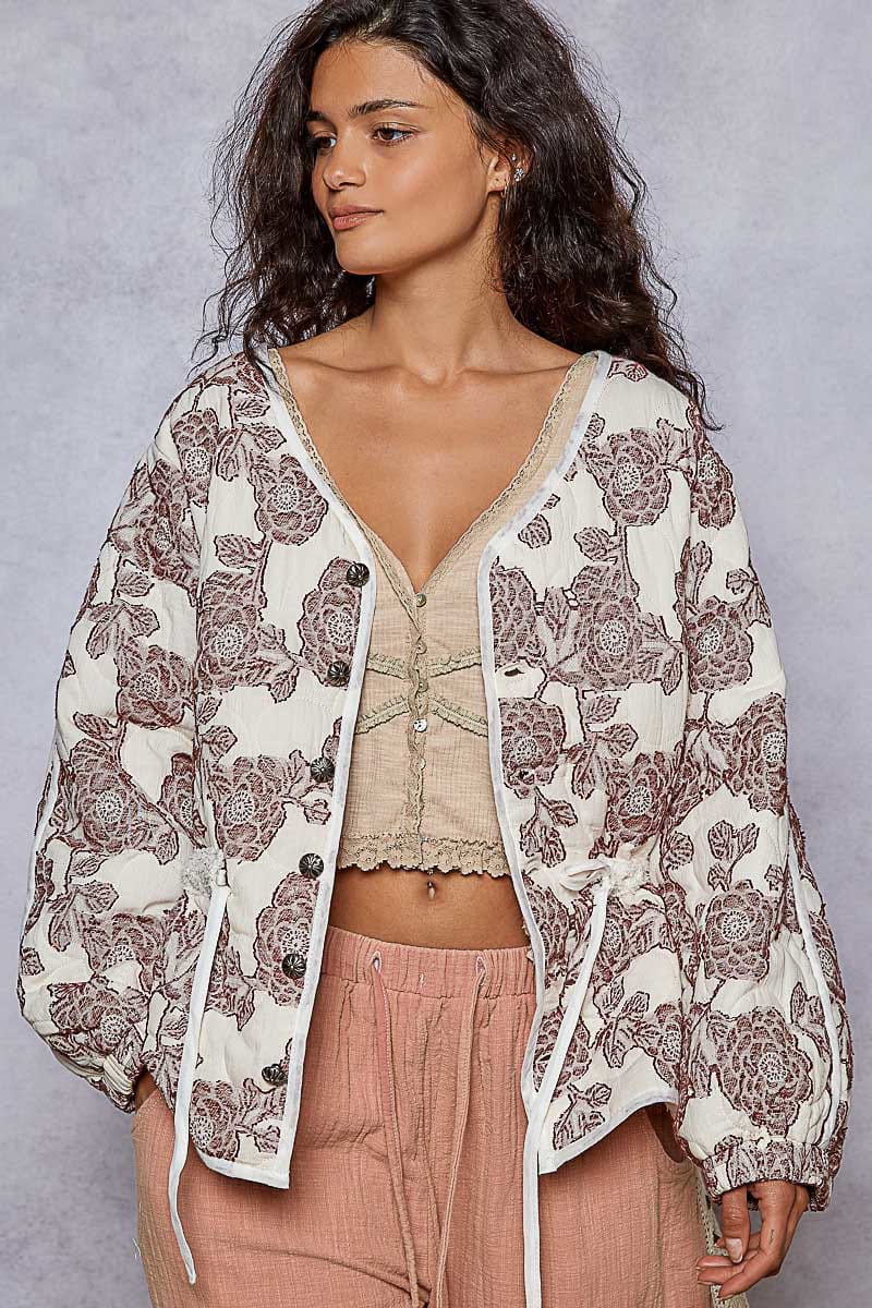 POL Floral Quilted Cotton Jacket-Jacket-Krush Kandy, Women's Online Fashion Boutique Located in Phoenix, Arizona (Scottsdale Area)