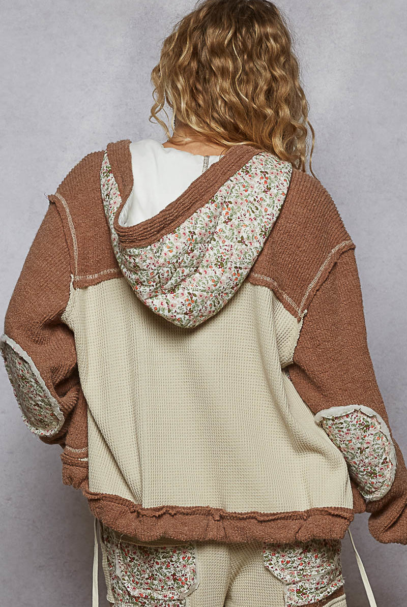 POL Floral Patchwork Thermal Jacket-Jacket-Krush Kandy, Women's Online Fashion Boutique Located in Phoenix, Arizona (Scottsdale Area)