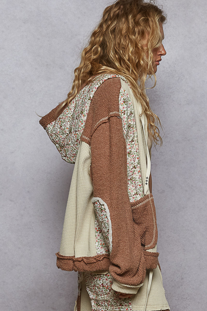 POL Floral Patchwork Thermal Jacket-Jacket-Krush Kandy, Women's Online Fashion Boutique Located in Phoenix, Arizona (Scottsdale Area)