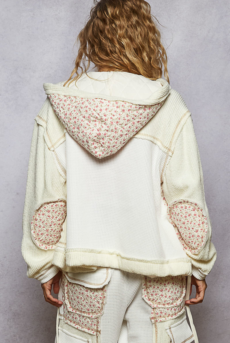 POL Floral Patchwork Thermal Jacket-Jacket-Krush Kandy, Women's Online Fashion Boutique Located in Phoenix, Arizona (Scottsdale Area)