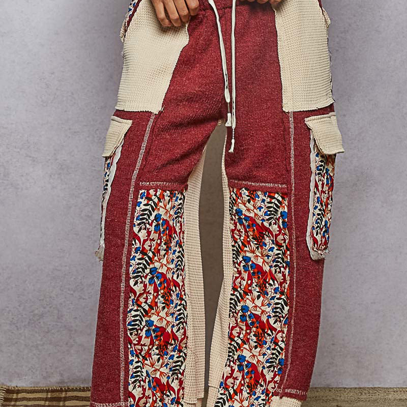 POL Quilted Floral Patch Pants-Pants-Krush Kandy, Women's Online Fashion Boutique Located in Phoenix, Arizona (Scottsdale Area)