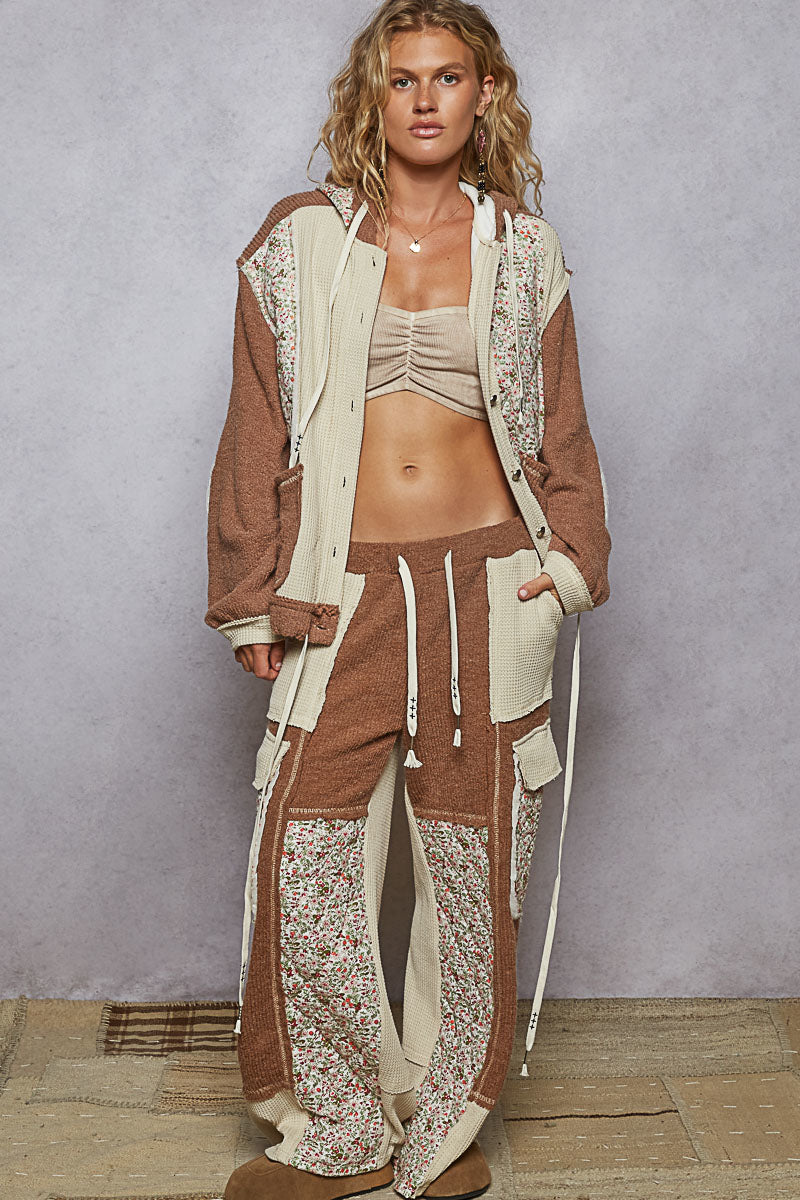 POL Quilted Floral Patch Pants-Pants-Krush Kandy, Women's Online Fashion Boutique Located in Phoenix, Arizona (Scottsdale Area)