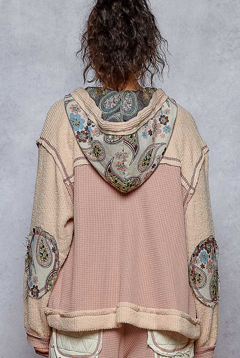 POL Balloon Sleeve Floral Thermal Jacket-Jacket-Krush Kandy, Women's Online Fashion Boutique Located in Phoenix, Arizona (Scottsdale Area)