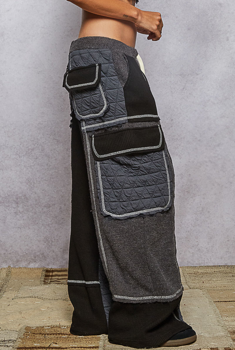 POL Patchwork Quilted Cargo Joggers-Pants-Krush Kandy, Women's Online Fashion Boutique Located in Phoenix, Arizona (Scottsdale Area)