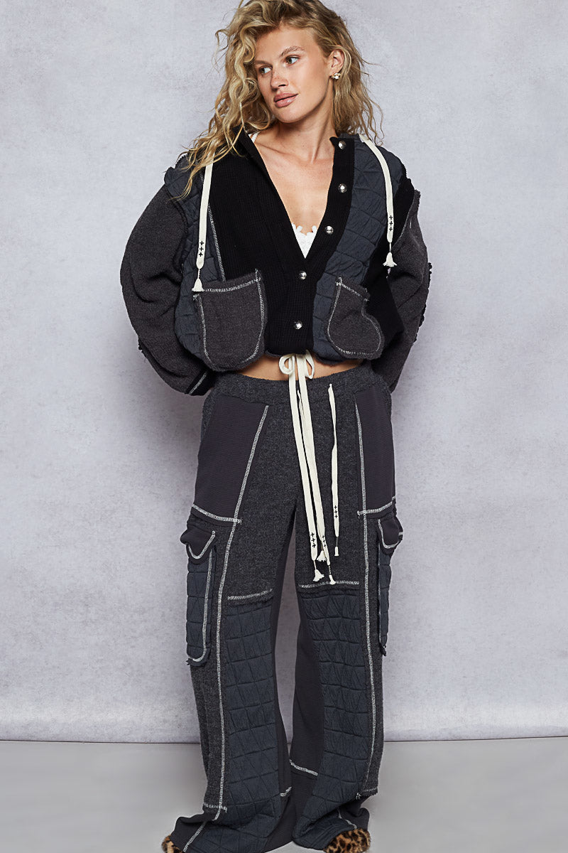 POL Patchwork Quilted Cargo Joggers-Pants-Krush Kandy, Women's Online Fashion Boutique Located in Phoenix, Arizona (Scottsdale Area)