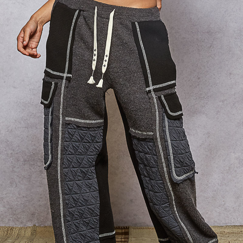 POL Patchwork Quilted Cargo Joggers-Pants-Krush Kandy, Women's Online Fashion Boutique Located in Phoenix, Arizona (Scottsdale Area)