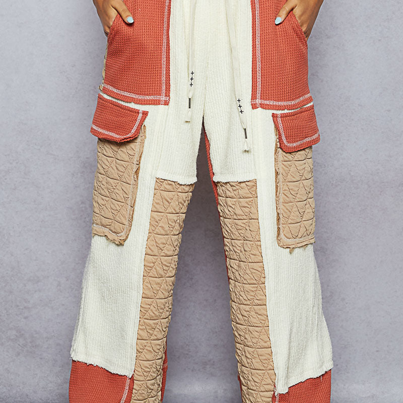 POL Patchwork Quilted Cargo Joggers-Pants-Krush Kandy, Women's Online Fashion Boutique Located in Phoenix, Arizona (Scottsdale Area)