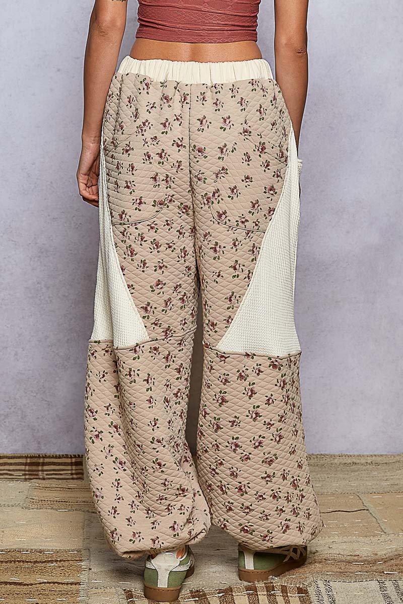 POL Double Gauze Patchwork Quilted Print Knit Pants-Pants-Krush Kandy, Women's Online Fashion Boutique Located in Phoenix, Arizona (Scottsdale Area)