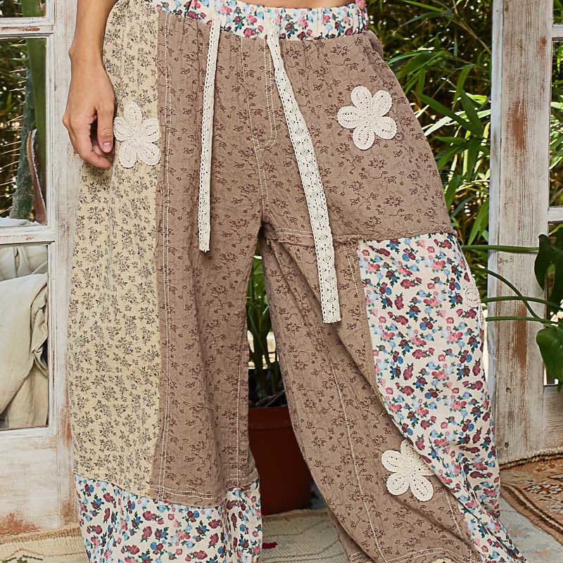POL Boho Patchwork Crochet Wide-Leg Pants-Pants-Krush Kandy, Women's Online Fashion Boutique Located in Phoenix, Arizona (Scottsdale Area)