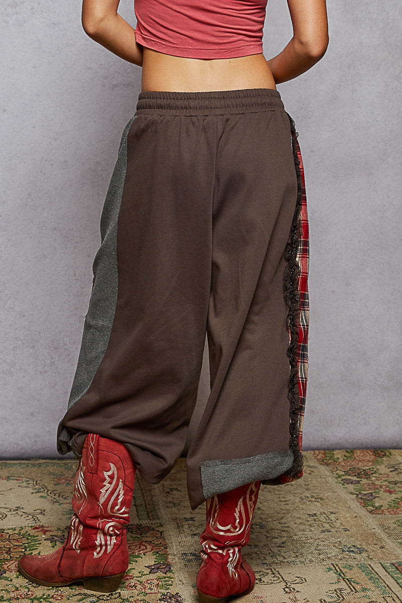 POL Plaid Contrast French Terry Jogger Pants-pants-Krush Kandy, Women's Online Fashion Boutique Located in Phoenix, Arizona (Scottsdale Area)