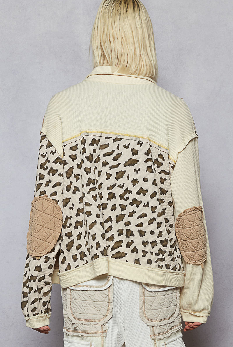 POL Floral Print Contrast Color Bloc k Quilted Jacket-Jacket-Krush Kandy, Women's Online Fashion Boutique Located in Phoenix, Arizona (Scottsdale Area)