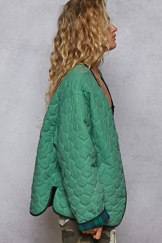 POL Reversible Quilted Plaid Jacket-Jackets-Krush Kandy, Women's Online Fashion Boutique Located in Phoenix, Arizona (Scottsdale Area)