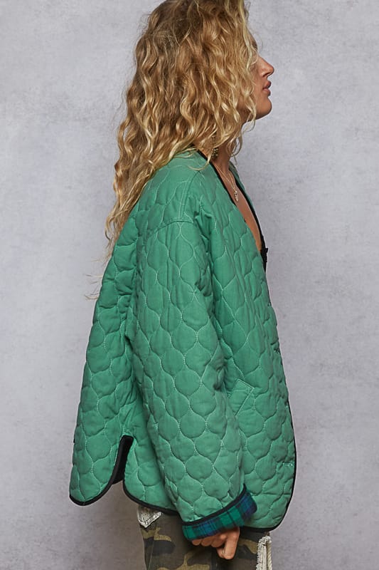 POL Reversible Quilted Plaid Jacket-Jackets-Krush Kandy, Women's Online Fashion Boutique Located in Phoenix, Arizona (Scottsdale Area)