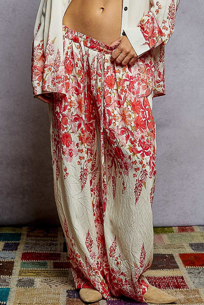 POL Floral Print Wide-Leg Pants-Pants-Krush Kandy, Women's Online Fashion Boutique Located in Phoenix, Arizona (Scottsdale Area)