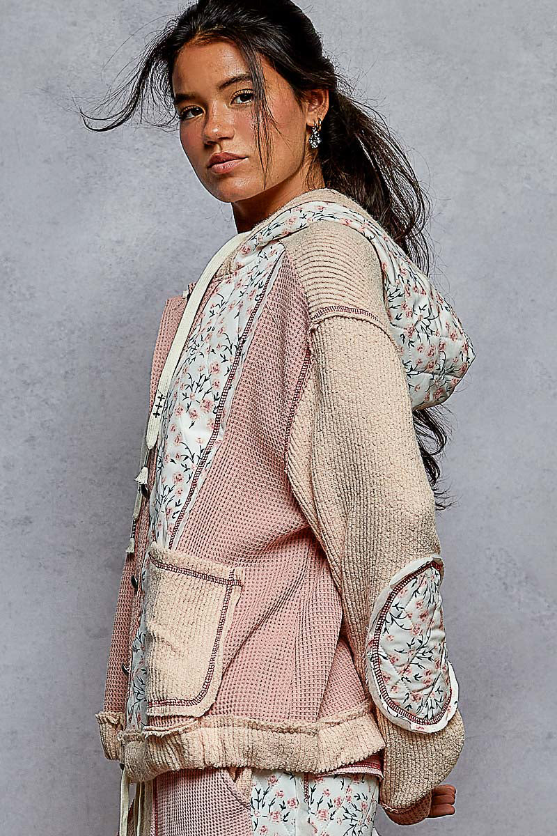 POL Floral Patchwork Thermal Jacket-Jacket-Krush Kandy, Women's Online Fashion Boutique Located in Phoenix, Arizona (Scottsdale Area)