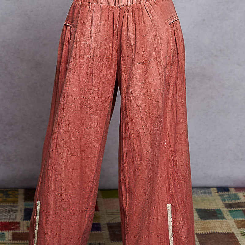 POL Gauze Wide-Leg Trim Pants-Pants-Krush Kandy, Women's Online Fashion Boutique Located in Phoenix, Arizona (Scottsdale Area)