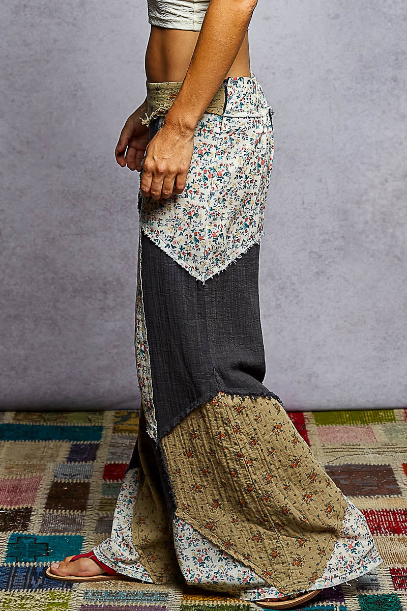 POL Boho Patchwork Wide-Leg Cotton Pants-Pants-Krush Kandy, Women's Online Fashion Boutique Located in Phoenix, Arizona (Scottsdale Area)