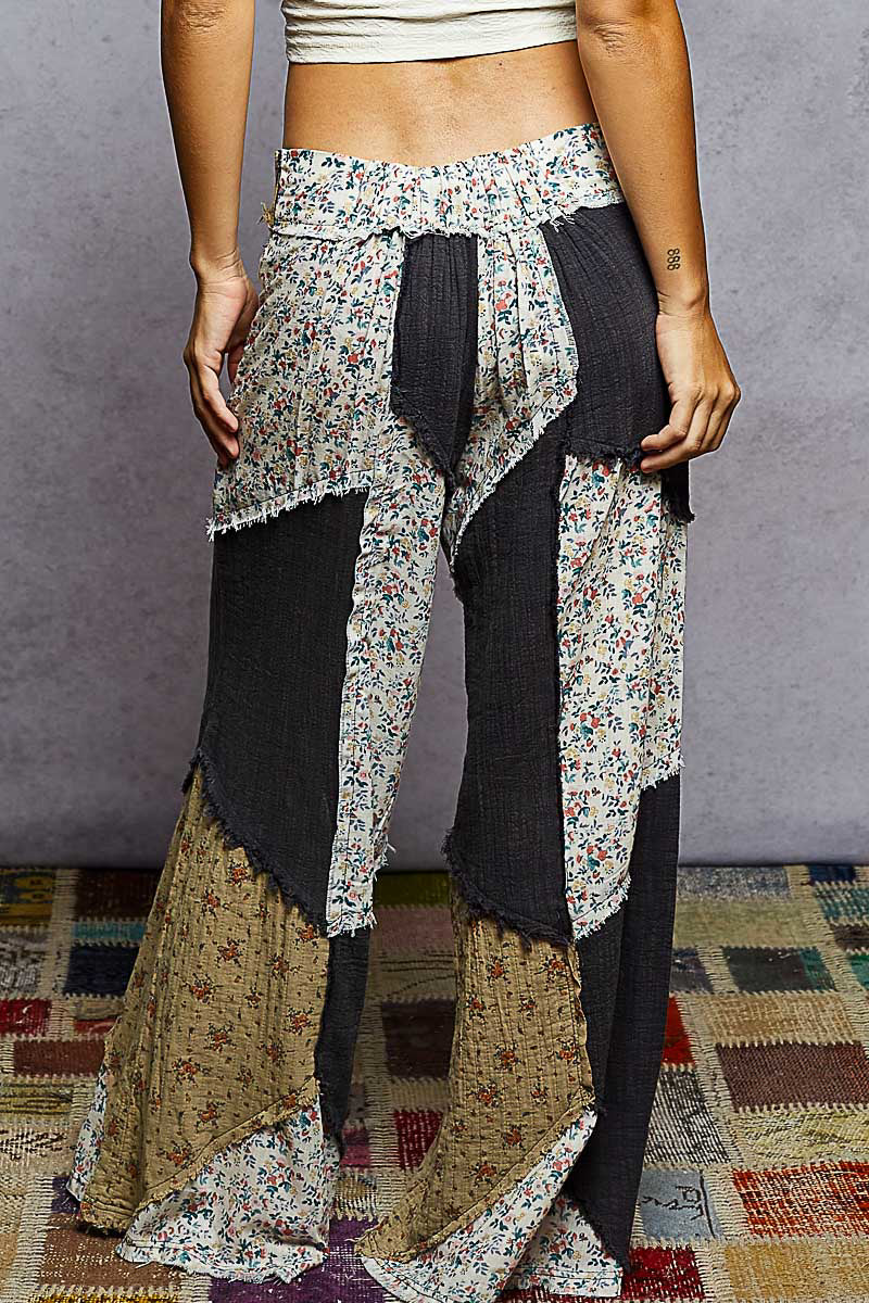 POL Boho Patchwork Wide-Leg Cotton Pants-Pants-Krush Kandy, Women's Online Fashion Boutique Located in Phoenix, Arizona (Scottsdale Area)