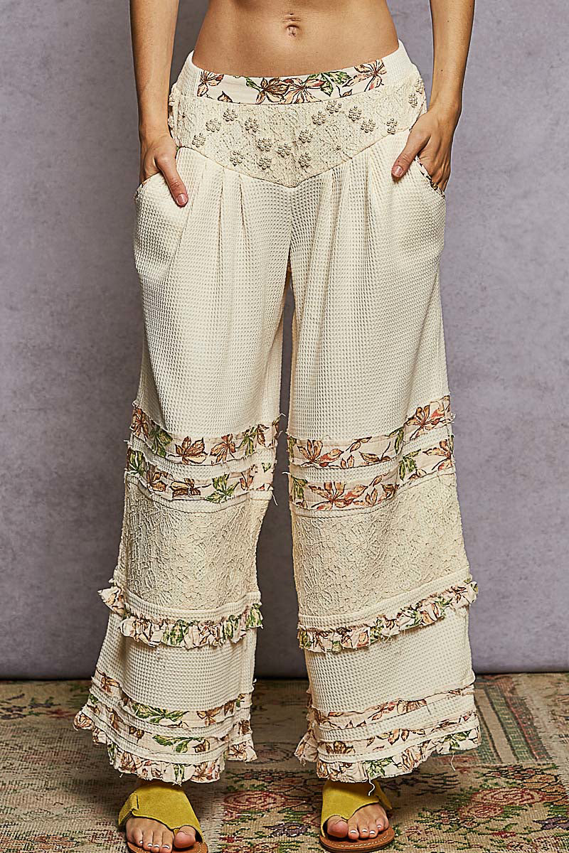 POL Wide-Leg Thermal Lace Pants-Pants-Krush Kandy, Women's Online Fashion Boutique Located in Phoenix, Arizona (Scottsdale Area)