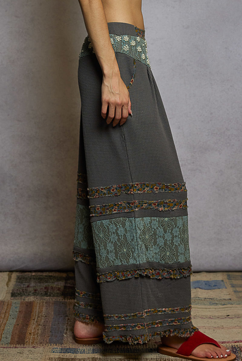 POL Wide-Leg Thermal Lace Pants-Pants-Krush Kandy, Women's Online Fashion Boutique Located in Phoenix, Arizona (Scottsdale Area)